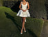 Satin Mini Dress for Women with Big Bow and Backless Design